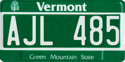 VT license plate AJL485