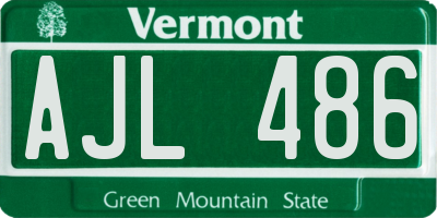 VT license plate AJL486