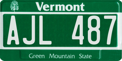 VT license plate AJL487