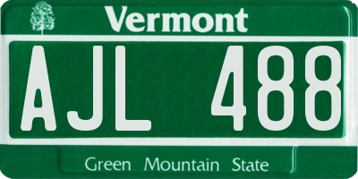 VT license plate AJL488