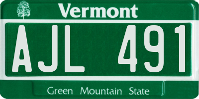 VT license plate AJL491