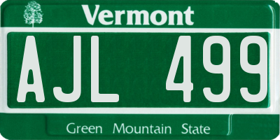 VT license plate AJL499