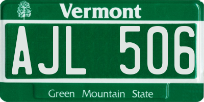 VT license plate AJL506