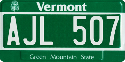 VT license plate AJL507
