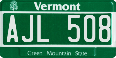 VT license plate AJL508