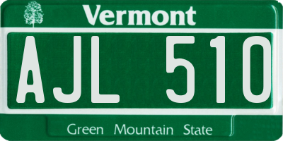 VT license plate AJL510