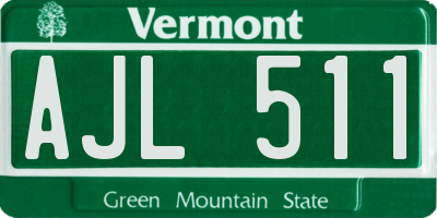 VT license plate AJL511