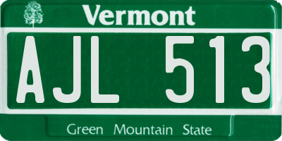 VT license plate AJL513