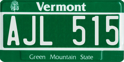 VT license plate AJL515