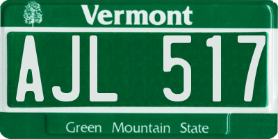 VT license plate AJL517