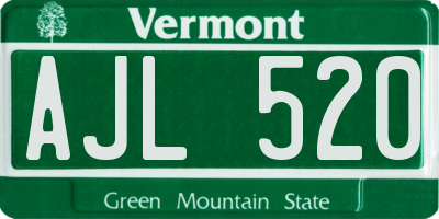 VT license plate AJL520