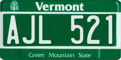VT license plate AJL521