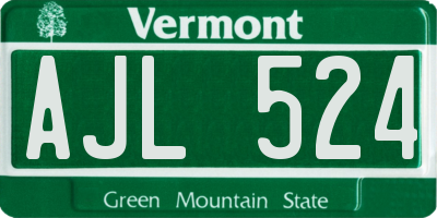 VT license plate AJL524