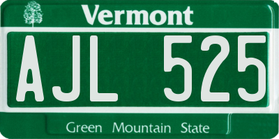 VT license plate AJL525
