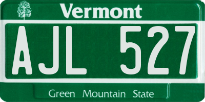 VT license plate AJL527