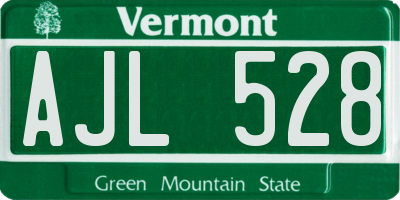 VT license plate AJL528