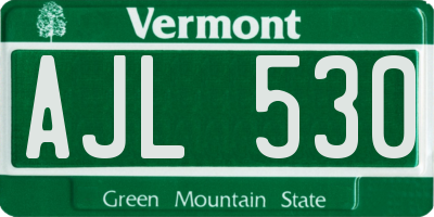 VT license plate AJL530
