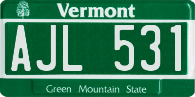VT license plate AJL531