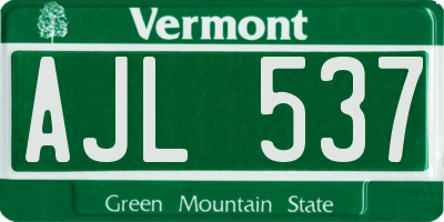VT license plate AJL537
