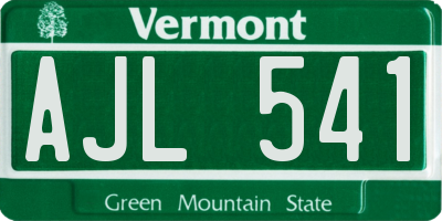 VT license plate AJL541