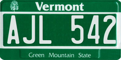 VT license plate AJL542