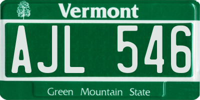 VT license plate AJL546