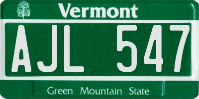 VT license plate AJL547
