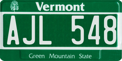 VT license plate AJL548