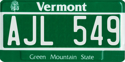 VT license plate AJL549