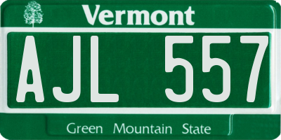VT license plate AJL557