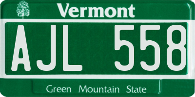 VT license plate AJL558