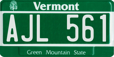 VT license plate AJL561