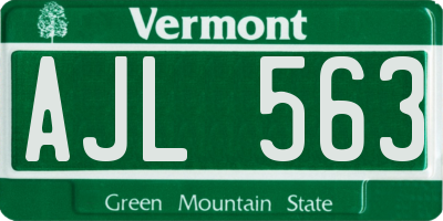 VT license plate AJL563