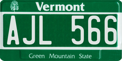 VT license plate AJL566