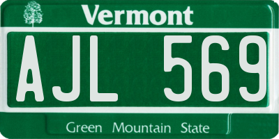 VT license plate AJL569