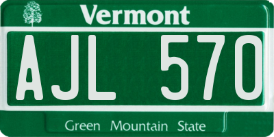 VT license plate AJL570