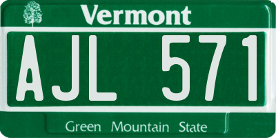 VT license plate AJL571