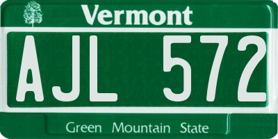 VT license plate AJL572