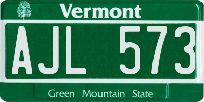 VT license plate AJL573