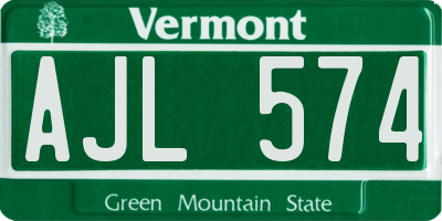VT license plate AJL574