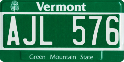 VT license plate AJL576