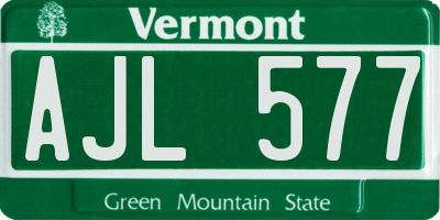 VT license plate AJL577