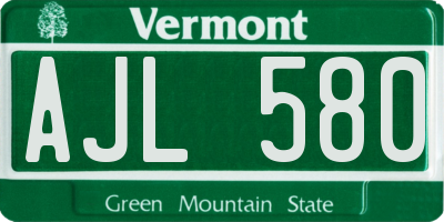 VT license plate AJL580