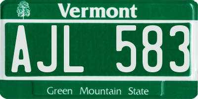 VT license plate AJL583