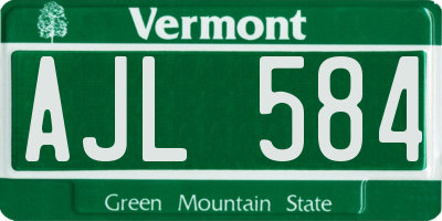 VT license plate AJL584