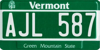 VT license plate AJL587