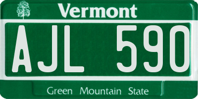 VT license plate AJL590
