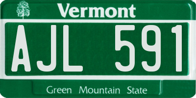 VT license plate AJL591