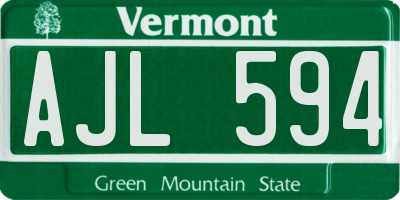 VT license plate AJL594