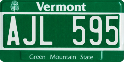 VT license plate AJL595